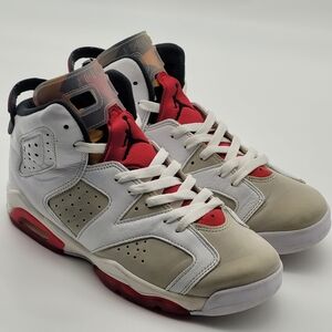 Youth Jordan 6 Retro Hare GS 7Y - Neutral Grey/True Red - Style #384665-062 Used